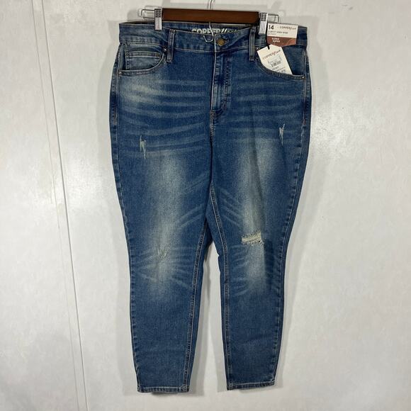 NWT Copper Flash Curvy High Rise Skinny Stretch Comfy Size 14 - Picture 2 of 6